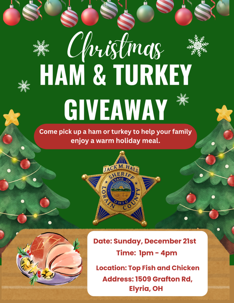 Lorain County Sheriff’s Office, Najia Foundation to Host Holiday Ham, Turkey and Toy Giveaway